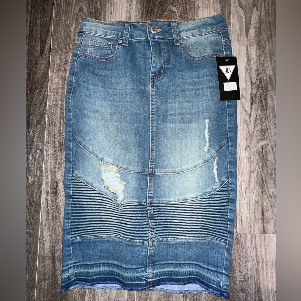 Denim Modest Jean skirt Be Girl XS NWT